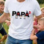 T-shirt Uomo Papà Elevato al Numero dei Figli Personalizzata con Nomi-T-shirt-Lol T-shirt