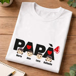 T-shirt Uomo Papà Elevato al Numero dei Figli Personalizzata con Nomi-T-shirt-Lol T-shirt