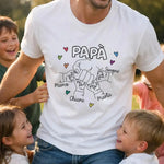 T-Shirt Uomo Papà Personalizzata con Nomi dei Figli e Pugnetti-T-shirt-Lol T-shirt