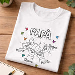 T-Shirt Uomo Papà Personalizzata con Nomi dei Figli e Pugnetti-T-shirt-Lol T-shirt