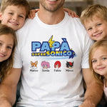 T-Shirt Uomo Papà SuperSonico Personalizzata con Nomi dei Figli-T-shirt-Lol T-shirt