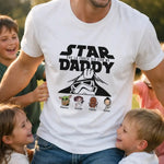 T-shirt uomo Star Daddy personalizzata con nomi figli – Maglietta regalo Festa del Papà-T-shirt-Lol T-shirt