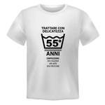 T-shirt Uomo Trattare con Delicatezza 55° Anni con Età Personalizzabile-T-Shirt-Lol T-shirt