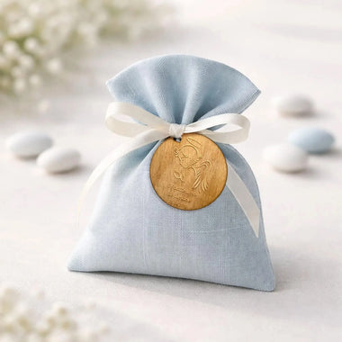 Kit 10 pz Tag Bomboniera Battesimo Angioletto in Legno Personalizzato con Nome e Data