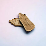 Kit 10 pz Tag Nascita a Forma di Biberon in Legno Personalizzati con Nome e Data