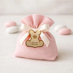 Kit 10 pz Tag Nascita a Forma di Orsetto in Legno Personalizzati con Nome e Data