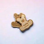 Kit 10 pz Tag Nascita a Forma di Orsetto in Legno Personalizzati con Nome e Data