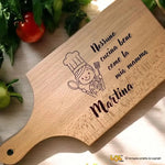 Tagliere Personalizzato con il Nome - Nessuno Cucina Bene Come la Mia Mamma-Tagliere in Legno-Lol T-shirt