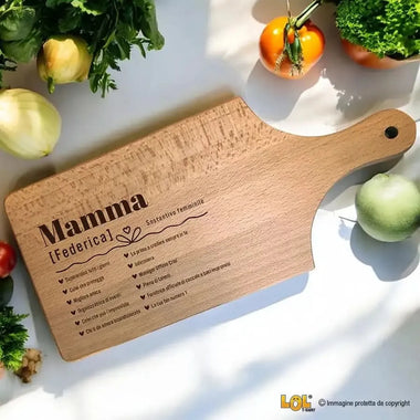 Tagliere Personalizzato con Nome - Definizione Speciale Mamma-Tagliere in Legno-Lol T-shirt