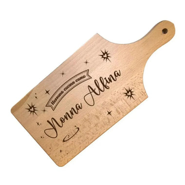 Tagliere Personalizzato con nome Nessuno cucina come Nonna – Idea Regalo per i Nonni, Festa dei Nonni-Tagliere in Legno-Lol T-shirt