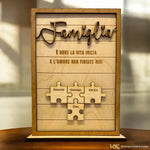 Targa Famiglia Puzzle Idea Regalo-Targa in legno-Lol T-shirt