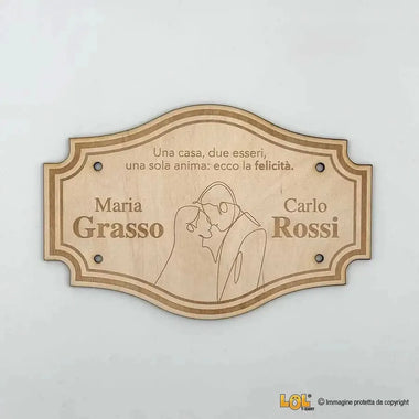 Targa Fuori Porta Personalizzata con Nomi – Frase Incisa-Targa Porta-Lol T-shirt