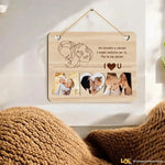 Targa in Legno con Scritta MOM e 3 Foto Personalizzate – Regalo Mamma-Targa in legno-Lol T-shirt