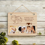 Targa in Legno con Scritta MOM e 3 Foto Personalizzate – Regalo Mamma-Targa in legno-Lol T-shirt