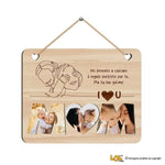 Targa in Legno con Scritta MOM e 3 Foto Personalizzate – Regalo Mamma-Targa in legno-Lol T-shirt