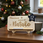 Targa in Legno Countdown al Natale con Lavagna Stellina e Gessetto Incluso-Decorazioni natalizie-Lol T-shirt