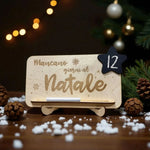 Targa in Legno Countdown al Natale con Lavagna Stellina e Gessetto Incluso-Decorazioni natalizie-Lol T-shirt
