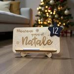 Targa in Legno Countdown al Natale con Lavagna Stellina e Gessetto Incluso-Decorazioni natalizie-Lol T-shirt