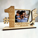 Targa in Legno Miglior Papà del Mondo Personalizzata con Foto e Nomi Figli-Targa in legno-Lol T-shirt
