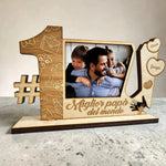 Targa in Legno Miglior Papà del Mondo Personalizzata con Foto e Nomi Figli-Targa in legno-Lol T-shirt