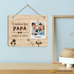 Targa in Legno Personalizzata "Ti vogliamo bene Papà" con Foto e Nomi-Targa in legno-Lol T-shirt