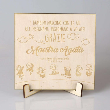 Targa Ringraziamento Maestra-Targa in legno-Lol T-shirt