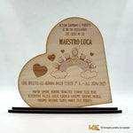 Targhetta in Legno Cuore Personalizzata per Maestra o Maestro con Nomi Bambini-Targa in legno-Lol T-shirt