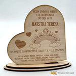 Targhetta in Legno Cuore Personalizzata per Maestra o Maestro con Nomi Bambini-Targa in legno-Lol T-shirt