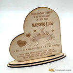 Targhetta in Legno Cuore Personalizzata per Maestra o Maestro con Nomi Bambini-Targa in legno-Lol T-shirt