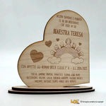 Targhetta in Legno Cuore Personalizzata per Maestra o Maestro con Nomi Bambini-Targa in legno-Lol T-shirt