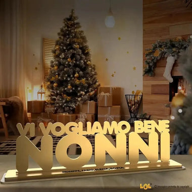 Targhetta Nonni Plexiglass Oro – Idea Regalo per i Nonni, Festa dei Nonni-Targa in legno-Lol T-shirt