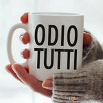 Tazza Divertente in Ceramica con Frase 'Odio Tutti'-Tazze Personalizzate-Lol T-shirt