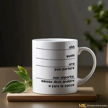 Tazza Divertente "Shh" in Ceramica 325ml-Tazze Personalizzate-Lol T-shirt