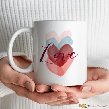 Tazza Love con cuori-Tazze Personalizzate-Lol T-shirt