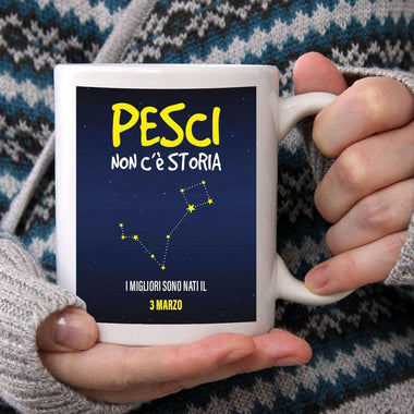 Tazza Oroscopo Segno Zodiacale Pesci Con Data Personalizzata-Tazze Personalizzate-Lol T-shirt