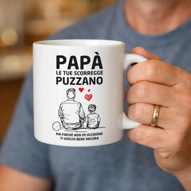 Tazza Papà Le tue scorregge puzzano-Tazze Personalizzate-Lol T-shirt
