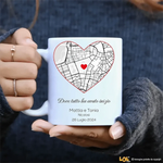 Tazza Personalizzata con Mappa dell'Amore - Idea Regalo Romantica-Tazze Personalizzate-Lol T-shirt