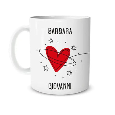 Tazza Personalizzata Con Nomi Con Cuori e Stelle-Tazze Personalizzate-Lol T-shirt