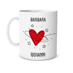 Tazza Personalizzata Con Nomi Con Cuori e Stelle-Tazze Personalizzate-Lol T-shirt