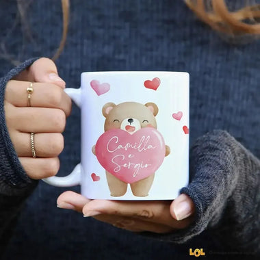 Tazza Personalizzata Con Nomi e Orsetto-Tazze Personalizzate-Lol T-shirt