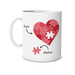 Tazza Personalizzata Con Nomi e Puzzle-Tazze Personalizzate-Lol T-shirt