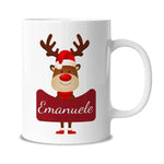 Tazza Regalo Natale con renna e Nome-Tazze Personalizzate-Lol T-shirt