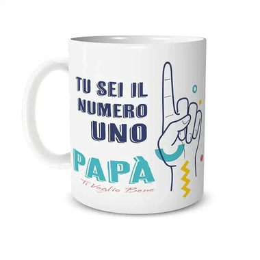 Tazza Tu Sei Il Numero Uno Papà Personalizzata con Nome-Tazze Personalizzate-Lol T-shirt