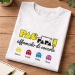 T-Shirt Uomo Pac Papà Affamato di Coccole Personalizzata con Nomi dei Figli