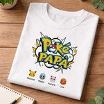 T-Shirt Uomo Poké Papà Personalizzata con Nomi dei Figli