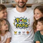 T-Shirt Uomo Poké Papà Personalizzata con Nomi dei Figli