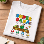T-Shirt Uomo Super Papà Personalizzata con Nomi dei Figli