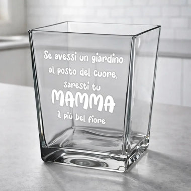 Vaso di Vetro Porta Pianta con frase d'affetto – Idea Regalo Originale per Festa della Mamma, Compleanno, Natale-Vaso di Vetro-Lol T-shirt
