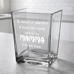 Vaso di Vetro Porta Pianta con frase d'affetto – Idea Regalo Originale per Festa della Mamma, Compleanno, Natale-Vaso di Vetro-Lol T-shirt