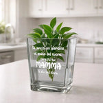 Vaso di Vetro Porta Pianta con frase d'affetto – Idea Regalo Originale per Festa della Mamma, Compleanno, Natale-Vaso di Vetro-Lol T-shirt